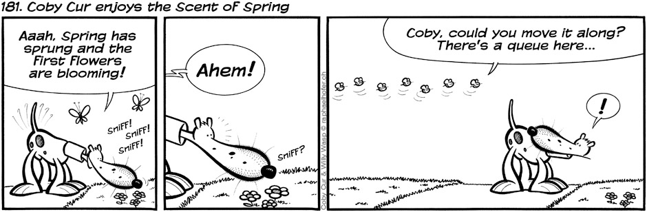 181. Coby Cur enjoys the Scent of Spring