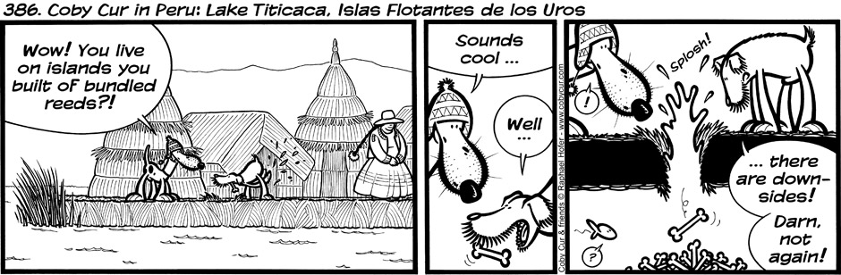 386. Coby Cur in Peru : Lake Titicaca, Islas Flotantes de los Uros 
