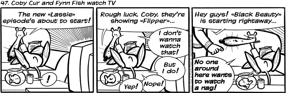 47. Coby Cur and Fynn Fish watch TV