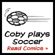 Coby Cur plays soccer